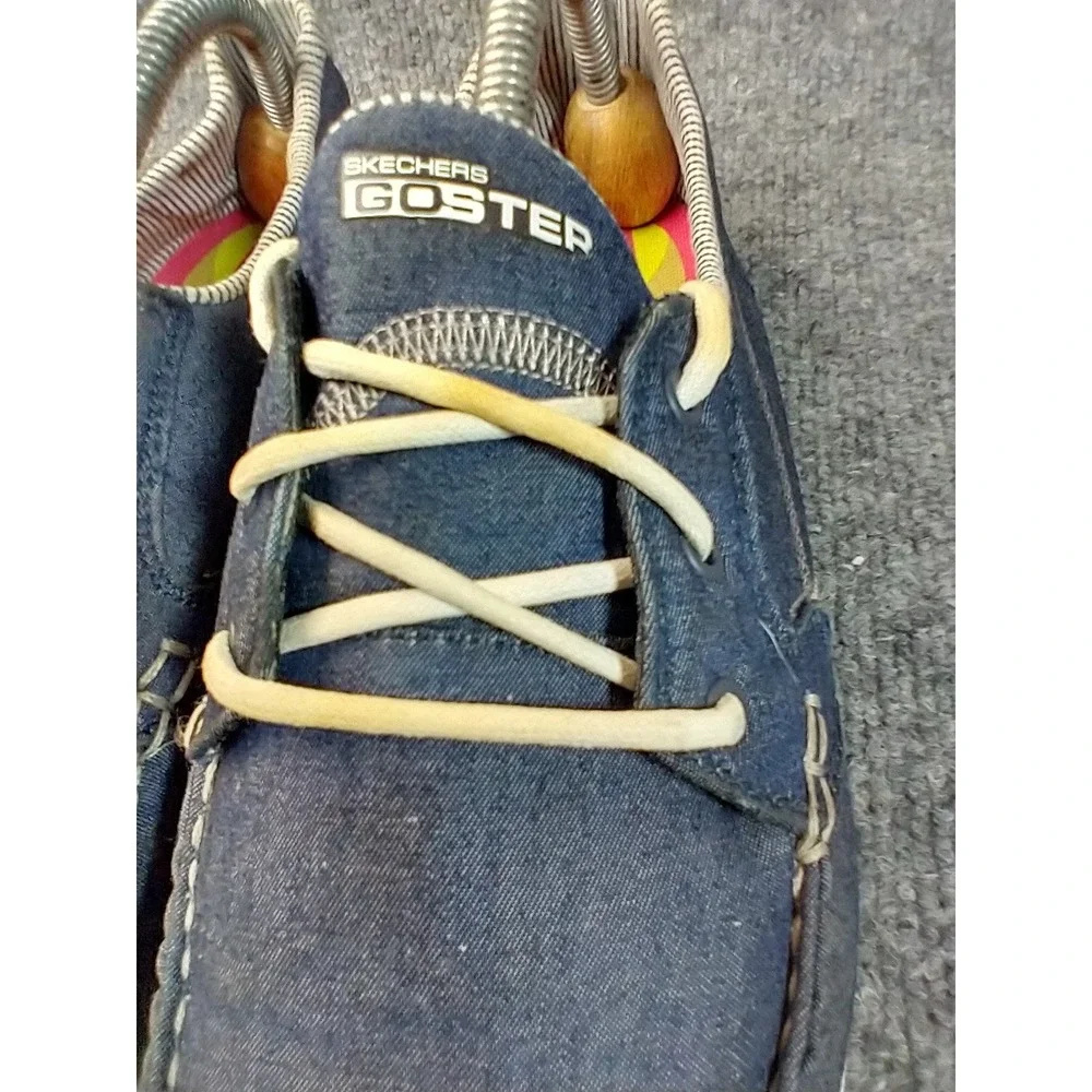 Skechers Go Step Navy Blue Boat Shoes Goga Max‎ Loafers 14428 Womens 11